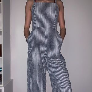 American Eagle Blue & White Striped Romper